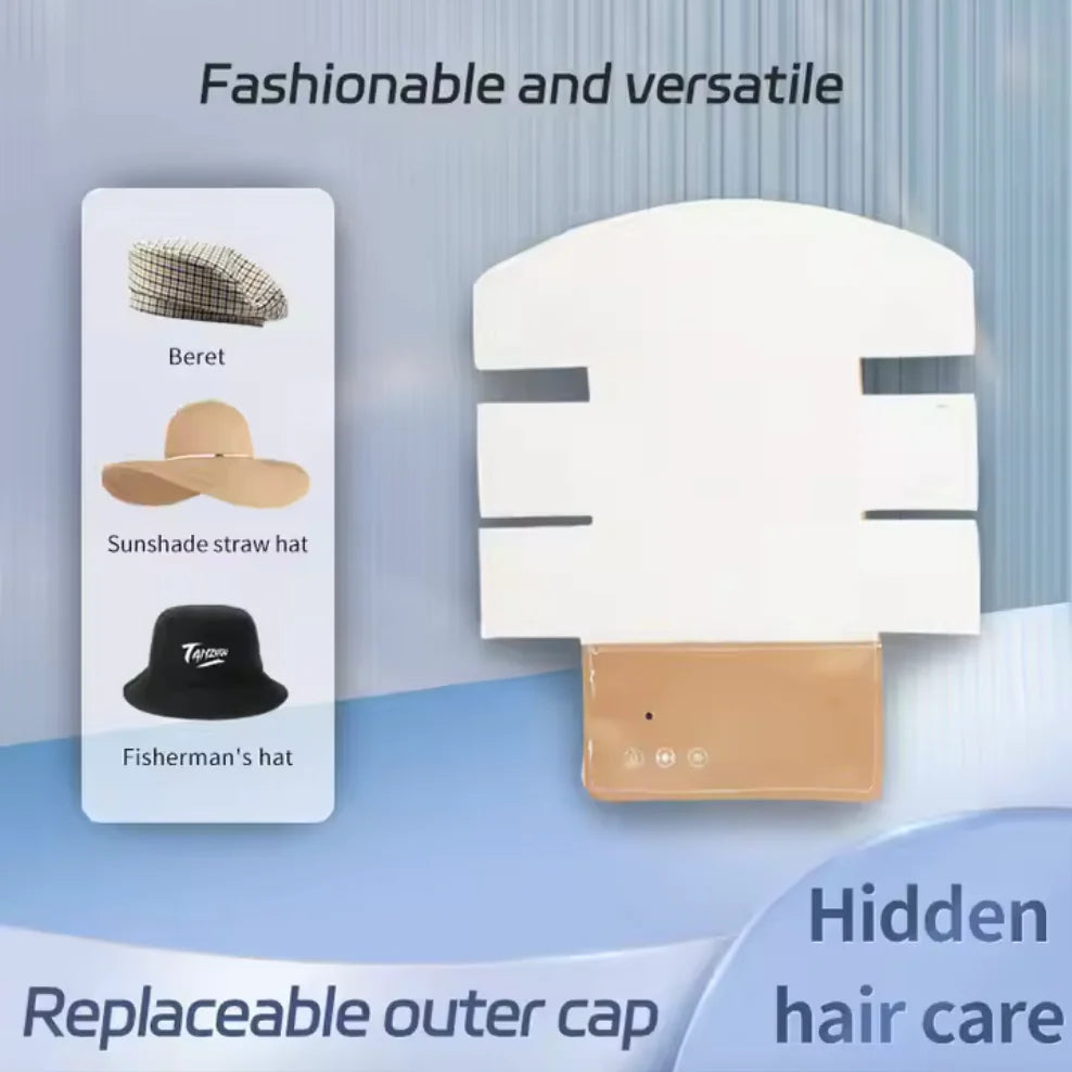 Hair Growth Cap: Vibration, Heat & Light Therapy for Hair Loss